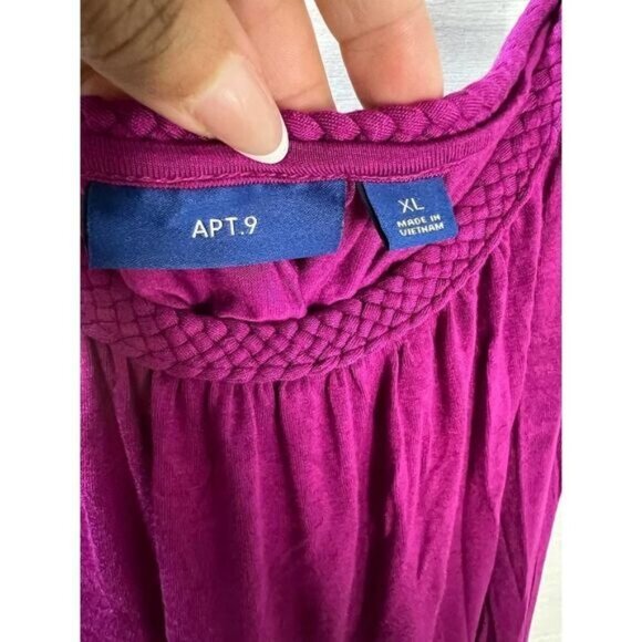 APT. 9 Tunic Tank Top‎ Braided Neckline Size XL - Picture 4 of 4